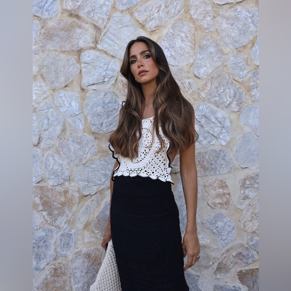 ZARA CONTRAST CHENILLE DRESS